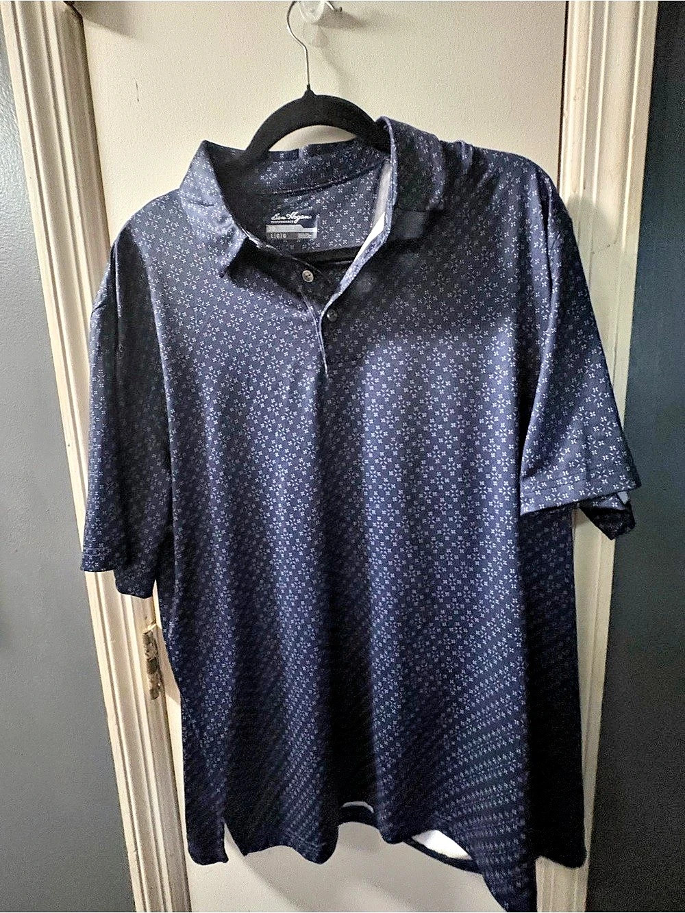 Ben Hogan Performance Men's Pattern Polo Blue Size Large
